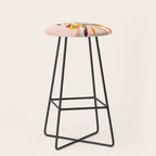Festive Retro Christmas Tree on Peach Fuzz Stool Gallery Image 1