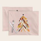 Festive Retro Christmas Tree on Peach Fuzz Placemat Gallery Image 1