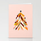 Festive Retro Christmas Tree on Peach Fuzz Stationery Card Gallery Image 2