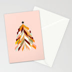Festive Retro Christmas Tree on Peach Fuzz Stationery Card Gallery Image 2