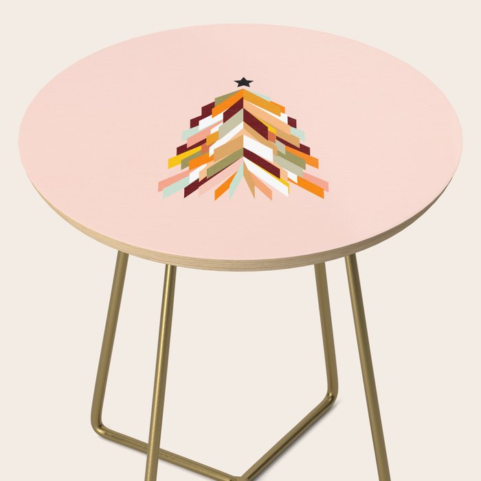 Festive Retro Christmas Tree on Peach Fuzz Side Table Gallery Image 2