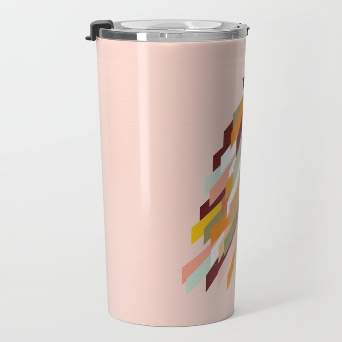 Festive Retro Christmas Tree on Peach Fuzz Travel Mug Gallery Image 3