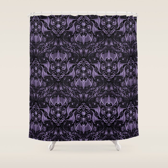 Bats and Beasts - ROYAL PURPLE Shower Curtain Gallery Image 1