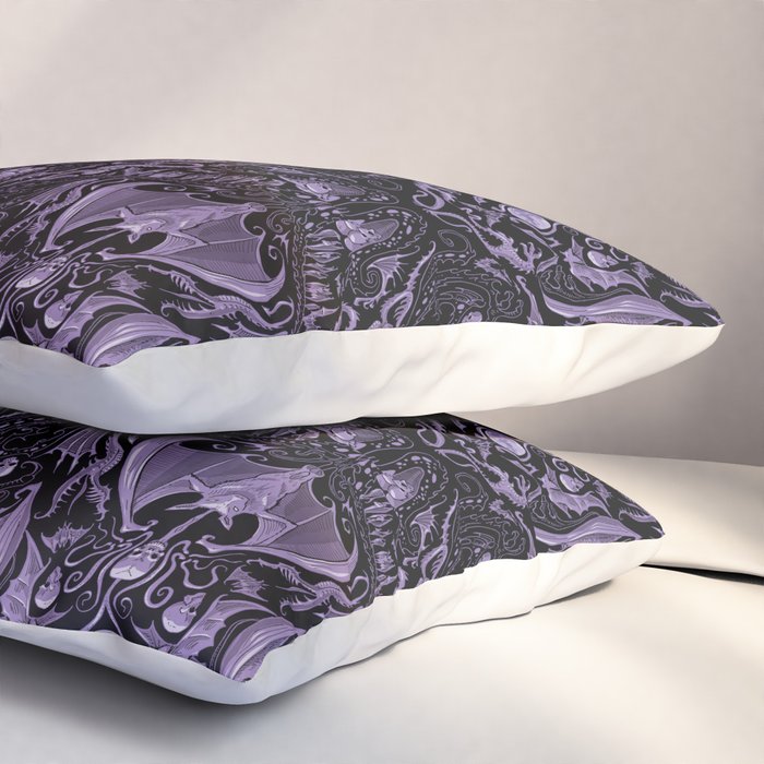 Bats and Beasts - ROYAL PURPLE Pillow Sham Gallery Image 3