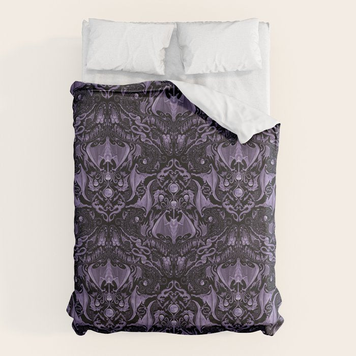 Bats and Beasts - ROYAL PURPLE Duvet Cover Gallery Image 6