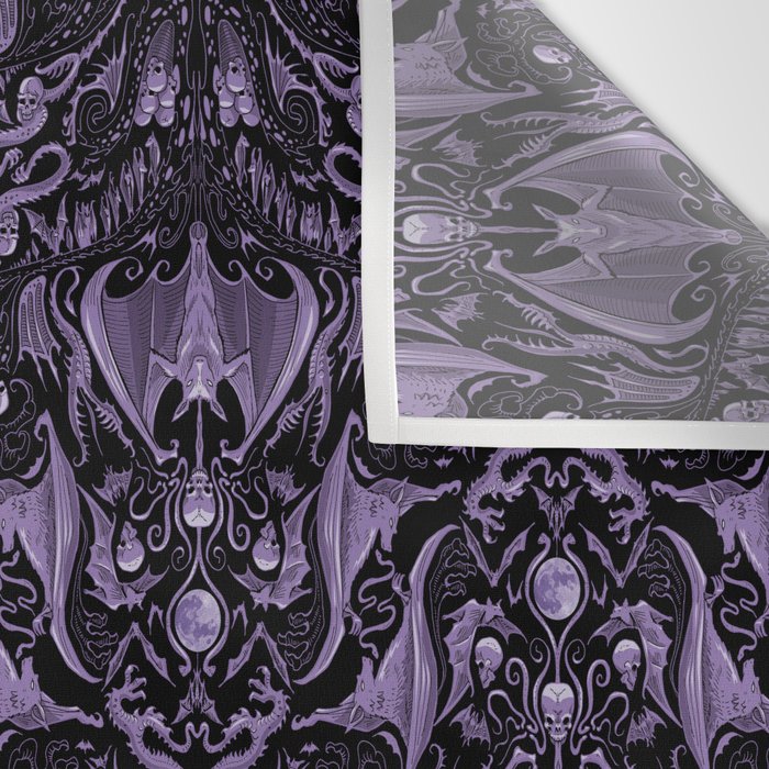 Bats and Beasts - ROYAL PURPLE Wall Tapestry Gallery Image 3