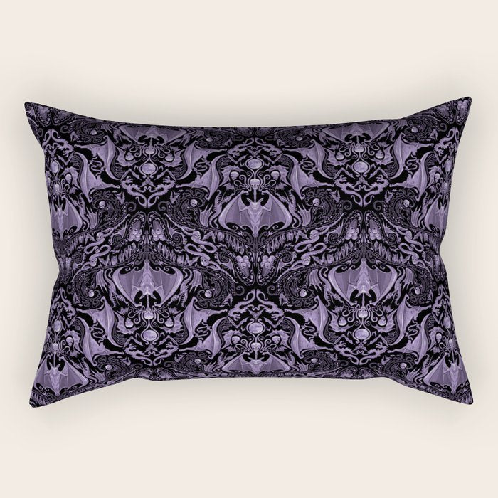 Bats and Beasts - ROYAL PURPLE Rectangular Pillow Gallery Image 1