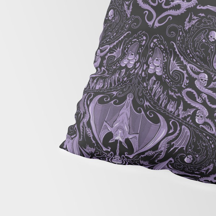 Bats and Beasts - ROYAL PURPLE Pillow Sham Gallery Image 4