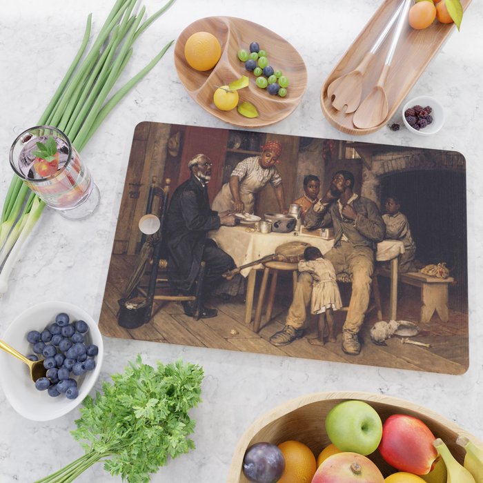 African American Masterpiece 'A Pastoral Visit' by Richard Norris Brooke Cutting Board Gallery Image 2