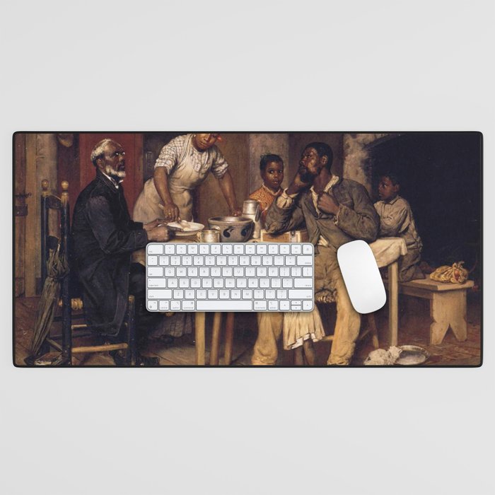 African American Masterpiece 'A Pastoral Visit' by Richard Norris Brooke Desk Mat Gallery Image 1