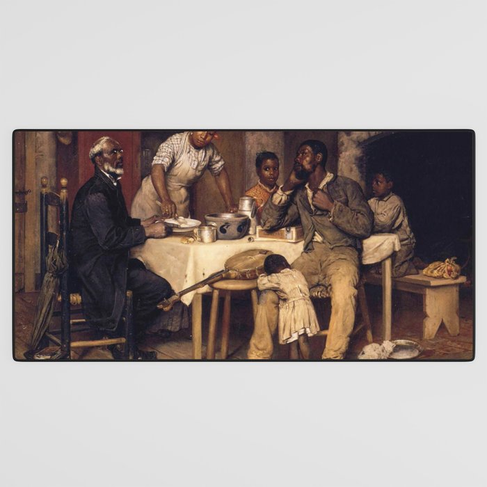 African American Masterpiece 'A Pastoral Visit' by Richard Norris Brooke Desk Mat Gallery Image 3