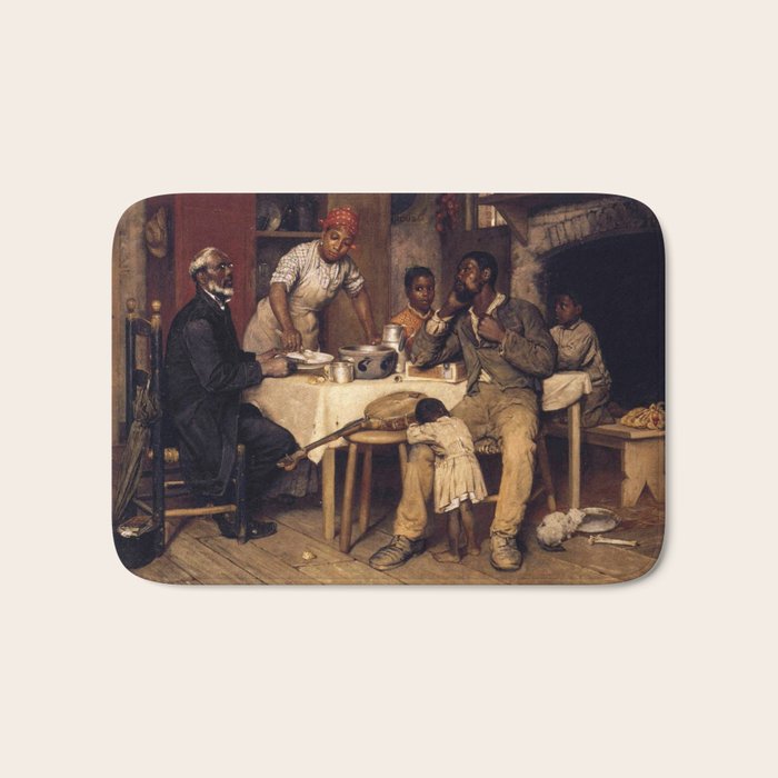 African American Masterpiece 'A Pastoral Visit' by Richard Norris Brooke Bath Mat Gallery Image 1