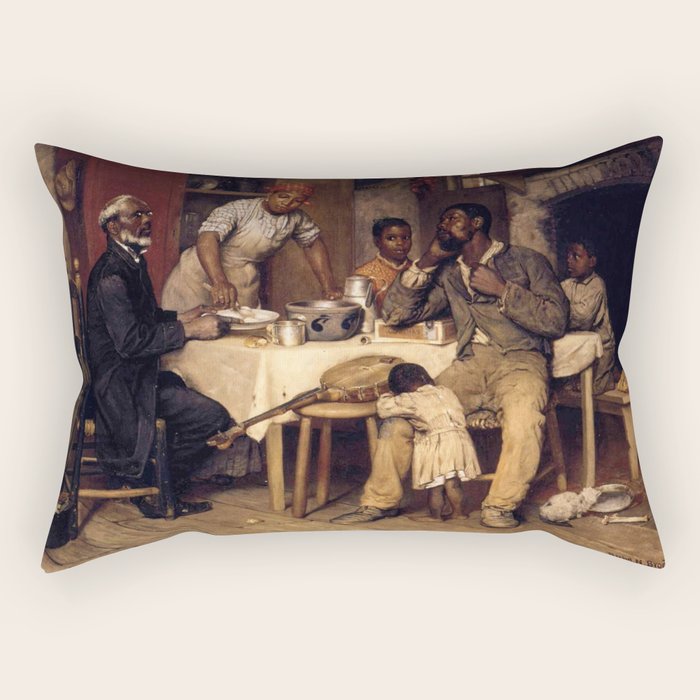 African American Masterpiece 'A Pastoral Visit' by Richard Norris Brooke Rectangular Pillow Gallery Image 1