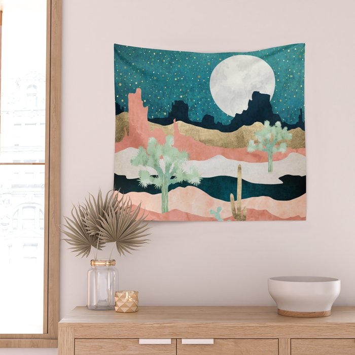 Desert Moon Vista Wall Tapestry Gallery Image 2