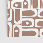 Mid Century Modern Piquet Abstract Multi Geometric Pattern in Mocha Brown and White Poster Gallery Image 3