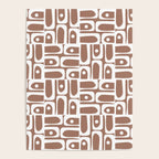 Mid Century Modern Piquet Abstract Multi Geometric Pattern in Mocha Brown and White Poster Gallery Image 4