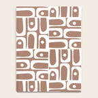 Mid Century Modern Piquet Abstract Multi Geometric Pattern in Mocha Brown and White Notebook Gallery Image 4