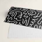Abstract black and white line doodle pattern Wrapping Paper Gallery Image 2