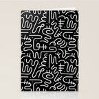Abstract black and white line doodle pattern Stationery Card Gallery Image 2