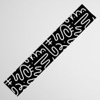 Abstract black and white line doodle pattern Table Runner Gallery Image 3