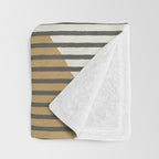 Lines Color Shapes - Green Black Gold Throw Blanket Gallery Image 3