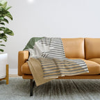 Lines Color Shapes - Green Black Gold Throw Blanket Gallery Image 1