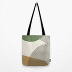Lines Color Shapes - Green Black Gold Tote Bag Gallery Image 2