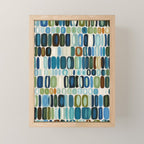 Mid Century Organic Pebble Pattern in Blue and Sage Mini Art Print Gallery Image 1