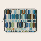 Mid Century Organic Pebble Pattern in Blue and Sage Laptop Sleeve Gallery Image 1