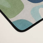 Mid Century Organic Pebble Pattern in Blue and Sage Desk Mat Gallery Image 4