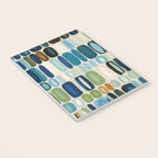 Mid Century Organic Pebble Pattern in Blue and Sage Notebook Gallery Image 3