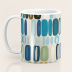 Mid Century Organic Pebble Pattern in Blue and Sage Coffee Mug Gallery Image 3