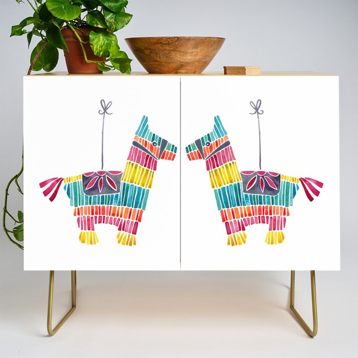 Mexican Donkey PinÌata - CMYK Palette Credenza Gallery Image 1