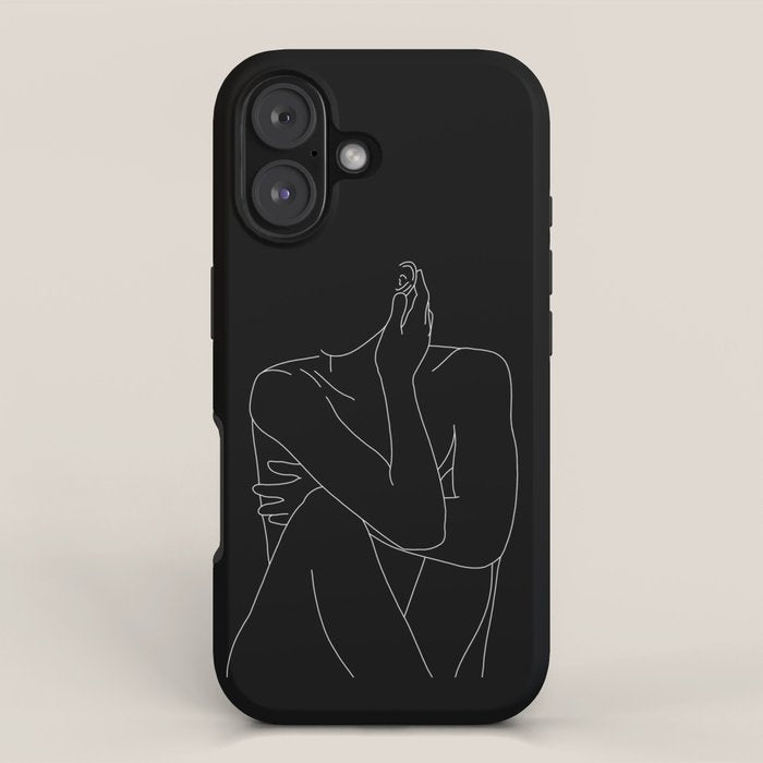 Nude figure illustration - Celina Black iPhone Case Gallery Image 1