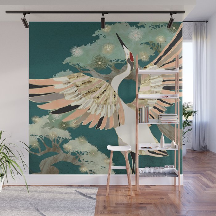 Golden Crane Wall Mural Gallery Image 1