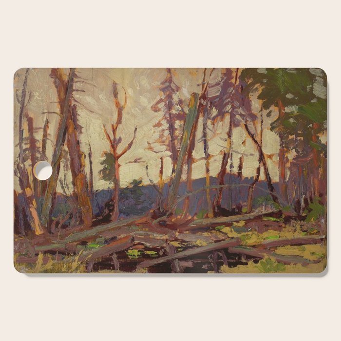 Tom Thomson Burnt Country, Evening 1914 Canadian Landscape Artist Cutting Board Gallery Image 1