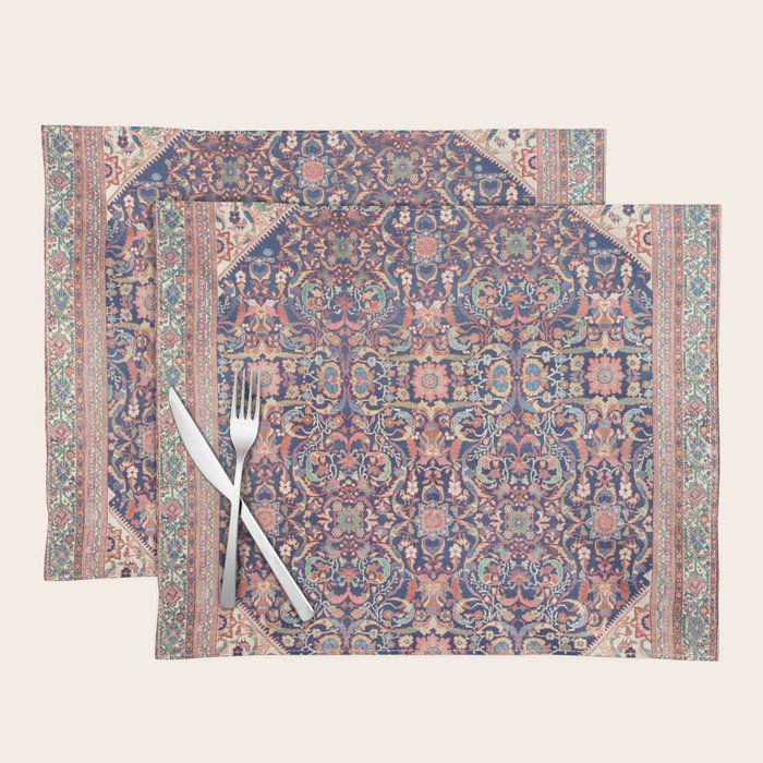 Antique Turkish Kilim Carpet Print 05 Placemat Gallery Image 1