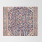 Antique Turkish Kilim Carpet Print 05 Throw Blanket Gallery Image 2