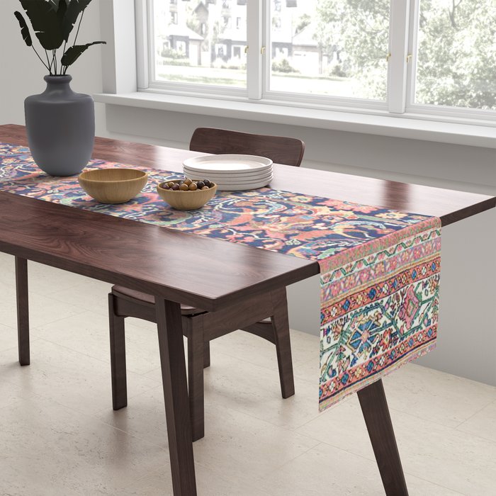 Antique Turkish Kilim Carpet Print 05 Table Runner Gallery Image 2