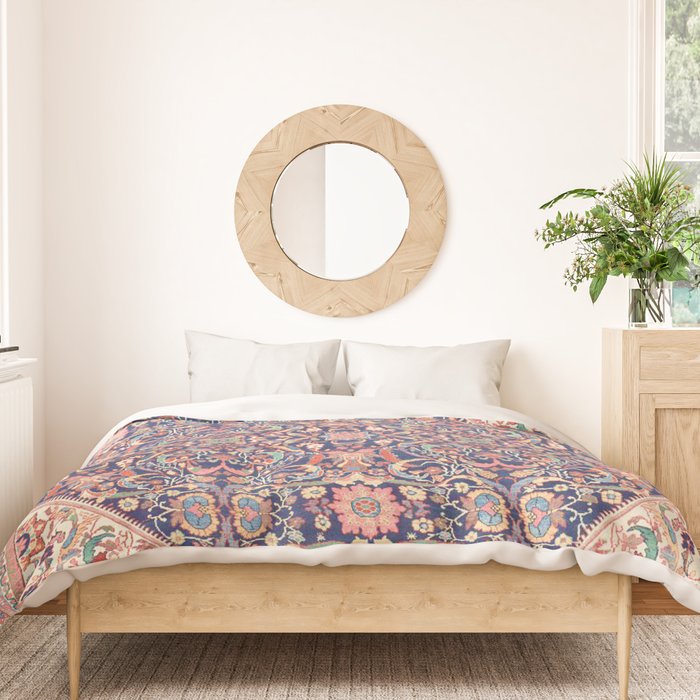 Antique Turkish Kilim Carpet Print 05 Duvet Cover Gallery Image 3