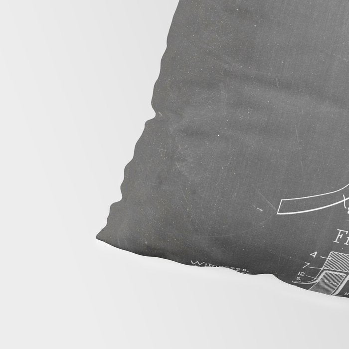 Ice Hockey Stick Patent - Ice Hockey Art - Black Chalkboard Pillow Sham Gallery Image 4