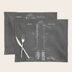 Ice Hockey Stick Patent - Ice Hockey Art - Black Chalkboard Placemat Gallery Image 1
