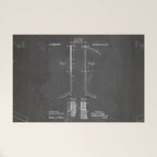 Ice Hockey Stick Patent - Ice Hockey Art - Black Chalkboard Welcome Mat Gallery Image 1