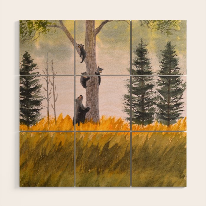Bears In The Blue Ridge Mountains Wood Wall Art Gallery Image 1