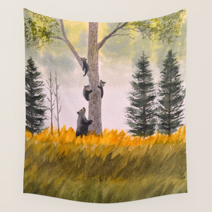 Bears In The Blue Ridge Mountains Wall Tapestry Gallery Image 4