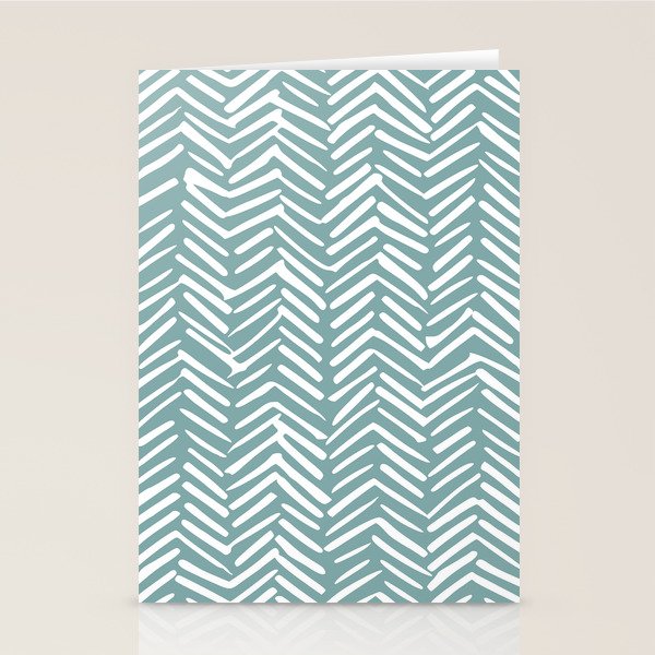Herringbone, Teal, Boho Art Stationery Card Gallery Image 1