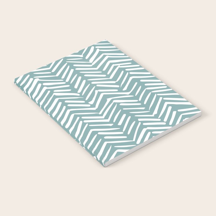 Herringbone, Teal, Boho Art Notebook Gallery Image 1