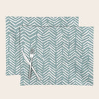 Herringbone, Teal, Boho Art Placemat Gallery Image 1