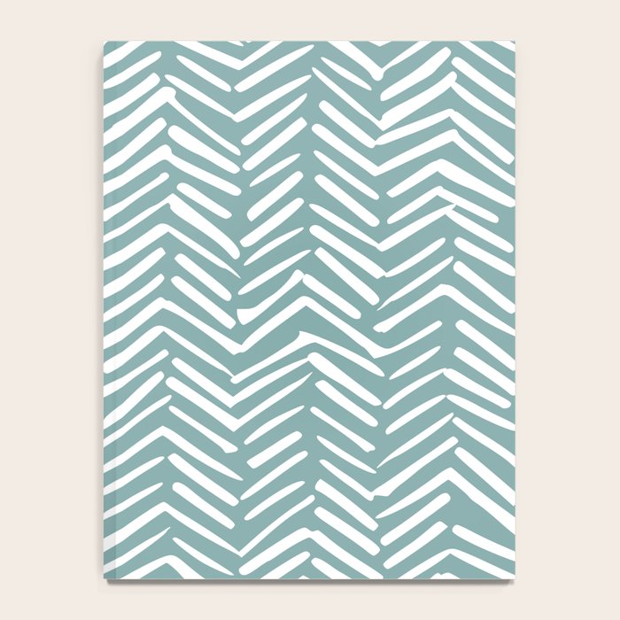Herringbone, Teal, Boho Art Notebook Gallery Image 4