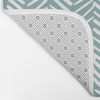Herringbone, Teal, Boho Art Bath Mat Gallery Image 2
